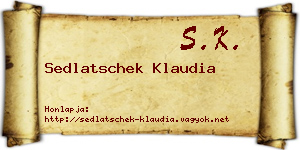 Sedlatschek Klaudia névjegykártya