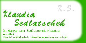 klaudia sedlatschek business card